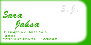 sara jaksa business card