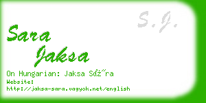 sara jaksa business card